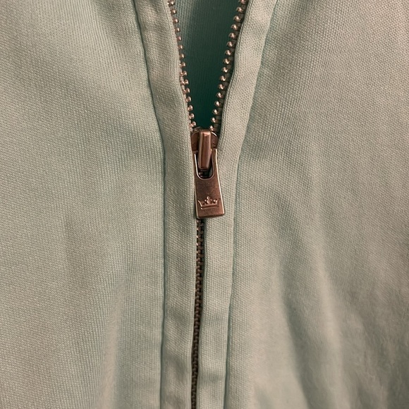 PETER MILLAR women’s size large light blue long sleeve 100% cotton fulll zip  up - Picture 3 of 10